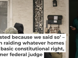 Teyana Gibson Brown, wife of Liberian immigrant Garrison Gibson, reacts after a federal immigration officer arrested her husband in a warrantless raid in Minneapolis, Jan. 11, 2026, in what a judge later ruled was a violation of Gibson’s Fourth Amendment rights. AP Photo/John Locher